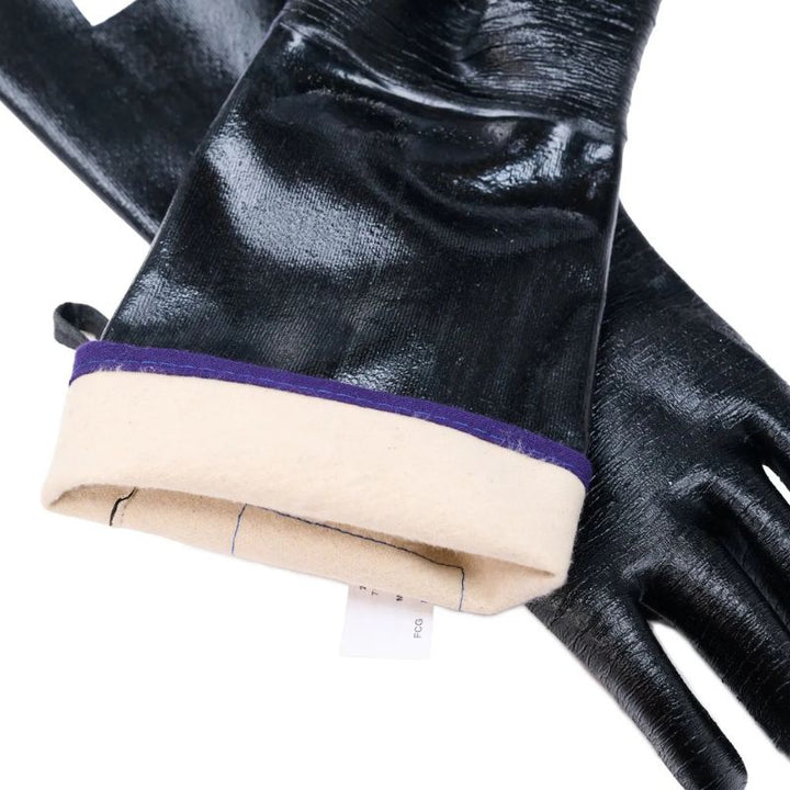Fryer Black Brushed Canvas Rough Grip Gloves cuff