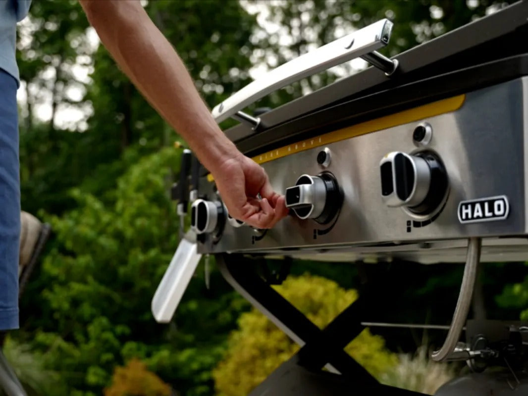 Halo Elite4B Outdoor Griddle adjusting heat