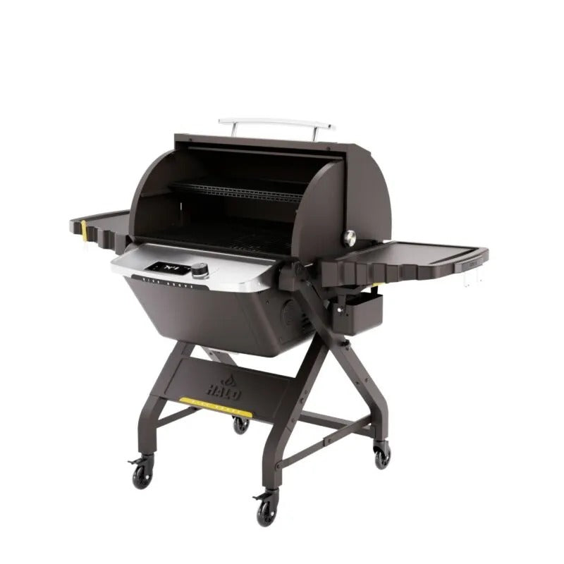 Halo Prime 1100 Pellet Grill open lid