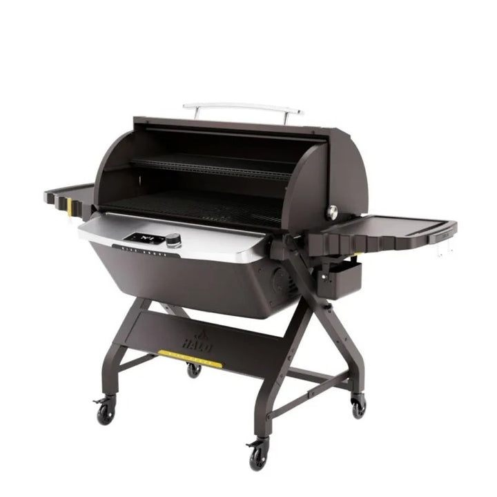 Halo Prime 1500 Pellet Grill open lid