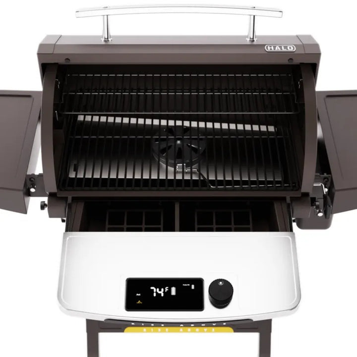 Halo Prime 550 Pellet Grill front inside