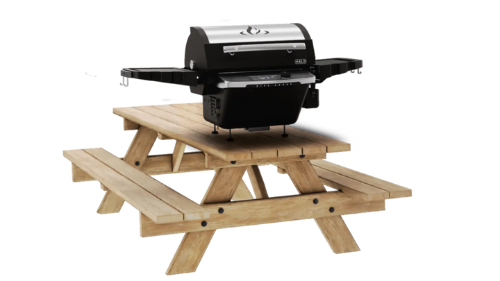 Halo Prime 550 Pellet Grill on picnic table