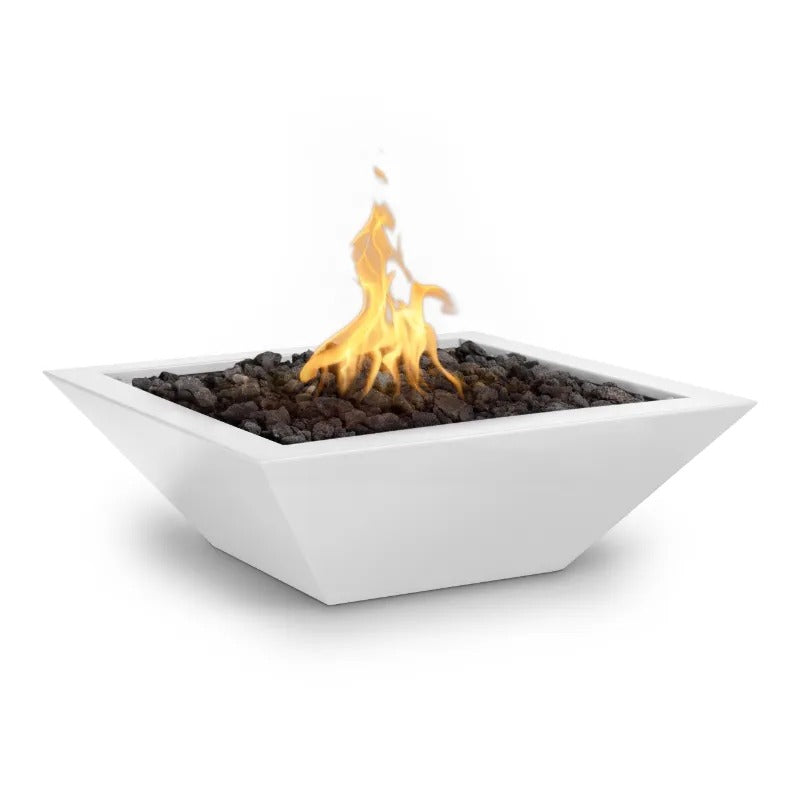 Maya fire bowl white powder coat