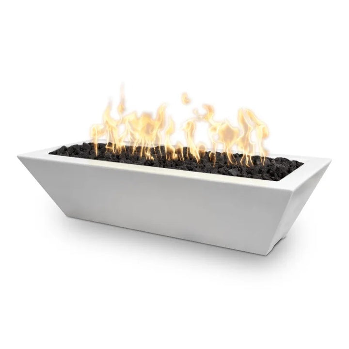 Maya linear fire bowl white with flames