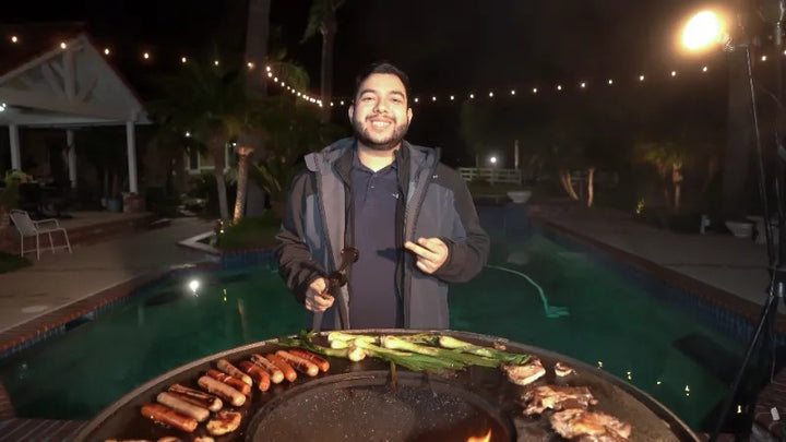 A late night poolside feast cooked up on a Mojave grill.