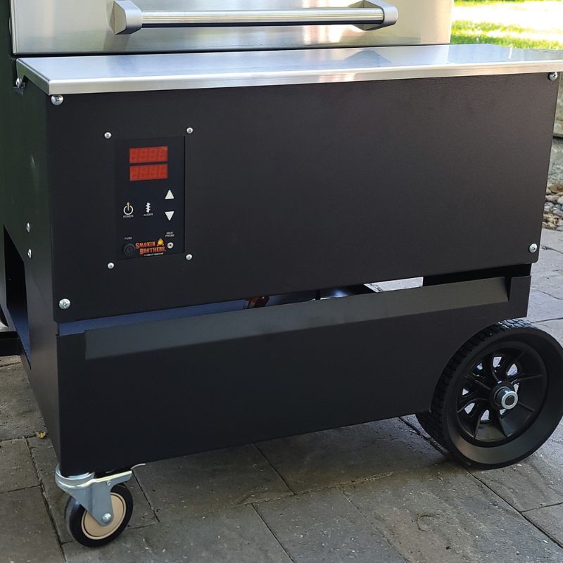 Myron Mixon Barq 2400 wood pellet grill front closeup
