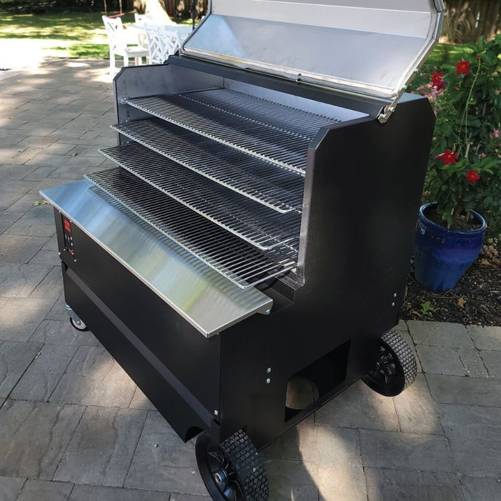 Myron Mixon Barq 3600 wood pellet grill right side