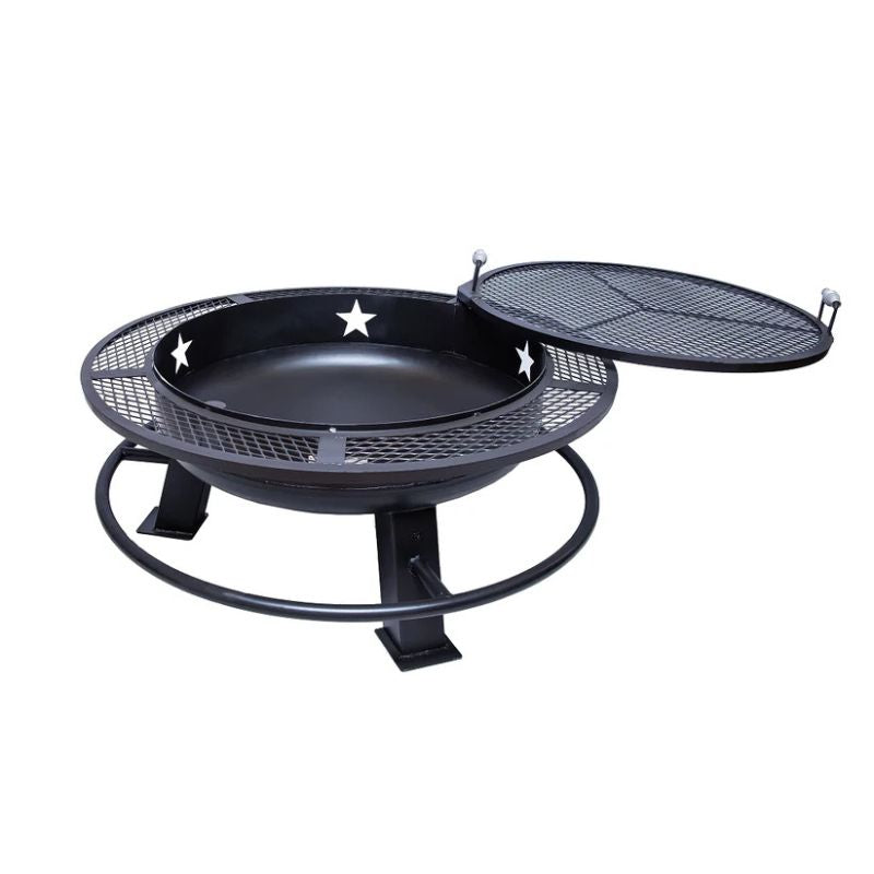 Old Country BBQ Pits 36 inch fire pit grate to the side