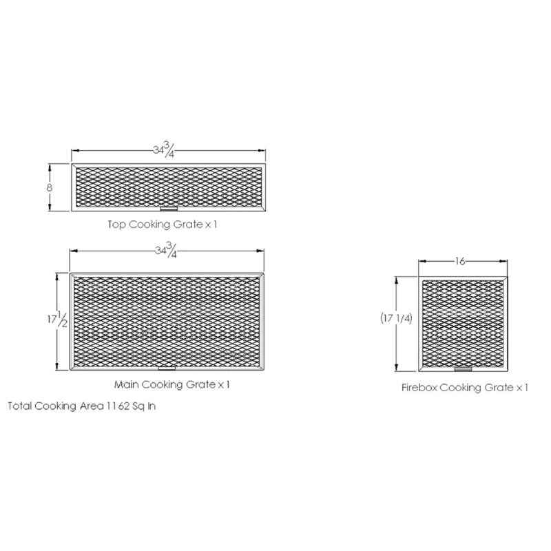 Old Country BBQ Pits Brazos DLX Smoker grate sizes