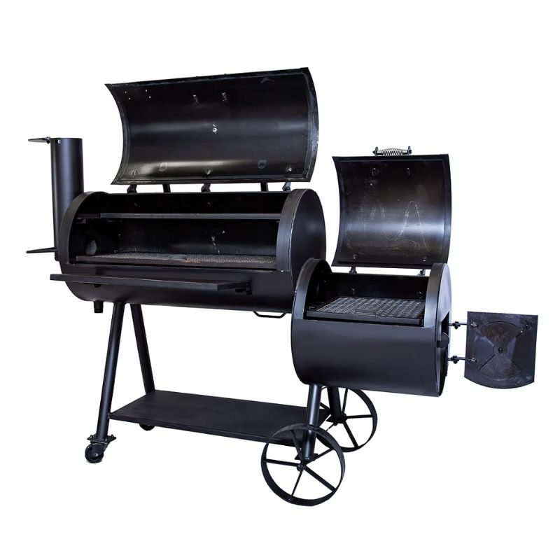 Old Country BBQ Pits Brazos DLX Smoker lids open