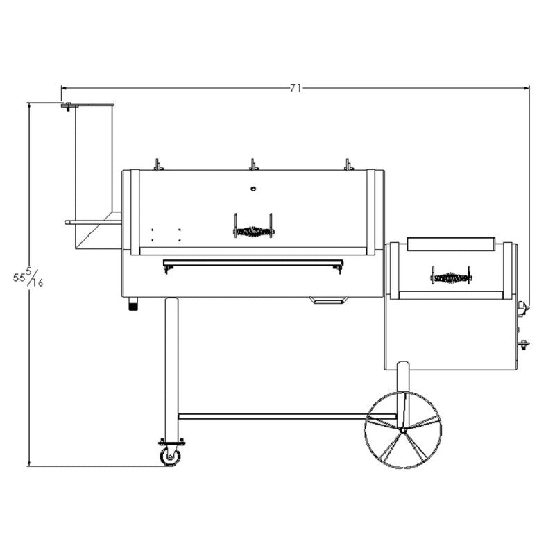 Old Country BBQ Pits Brazos Smoker drawing 2