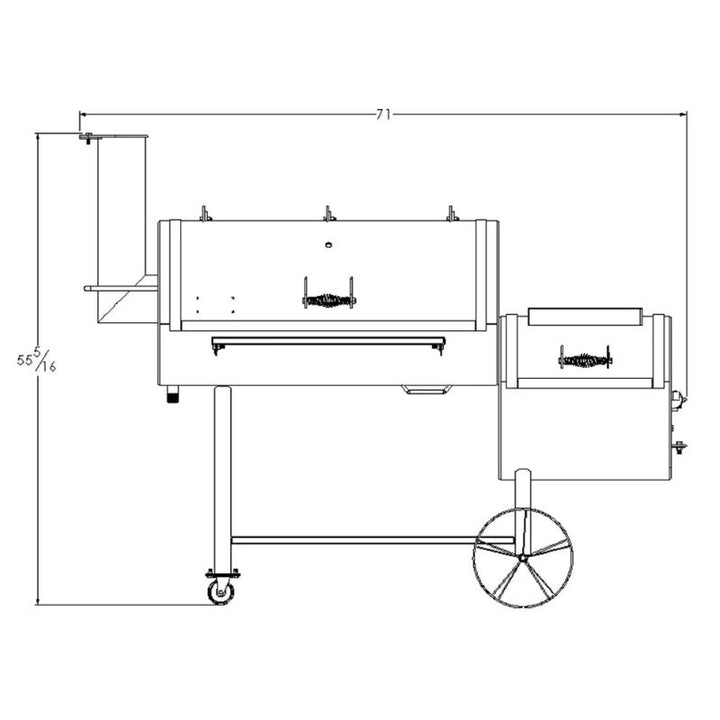 Old Country BBQ Pits Brazos Smoker drawing 2