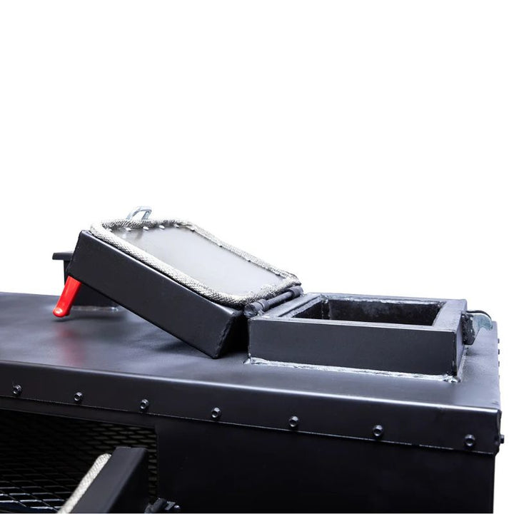 Old Country BBQ Pits Gravity Fed Smoker charcoal chute