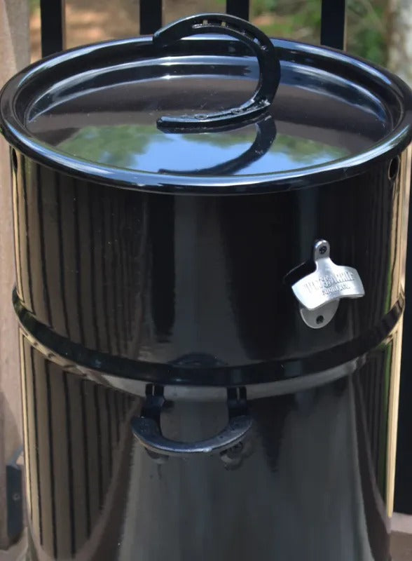 Pit Barrel Cooker Bottle Opener on barrel