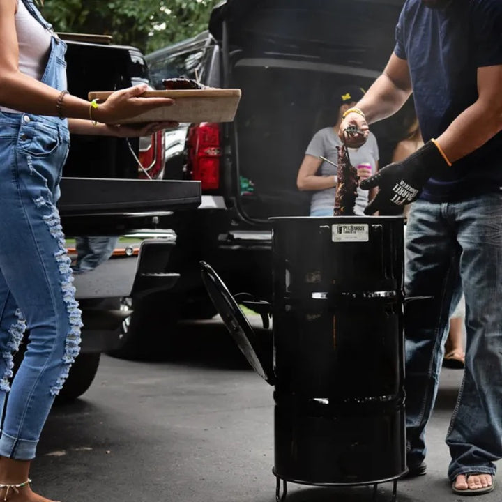 Pit Barrel Cooker Co Junior 14 inch tailgating with friends