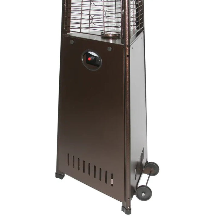 RADtec Pyramid Flame Propane Patio Heater Antique Bronze wheels
