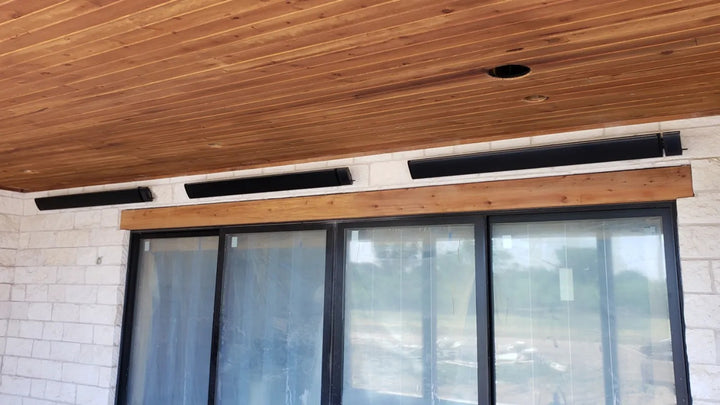 Radtec E-series patio heaters 3 wall mounted