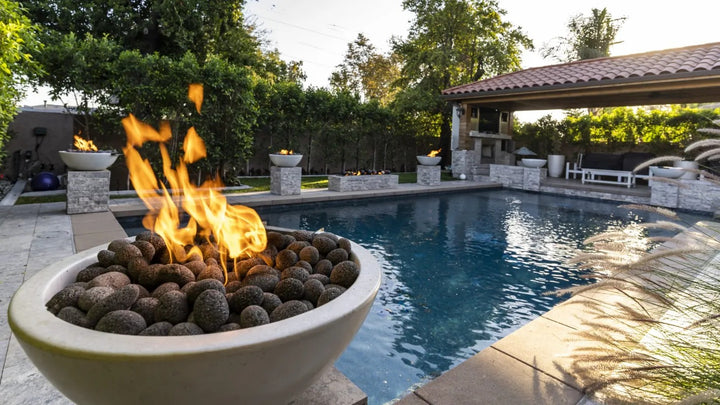 Sedona Fire Pit Narrow Ledge poolside