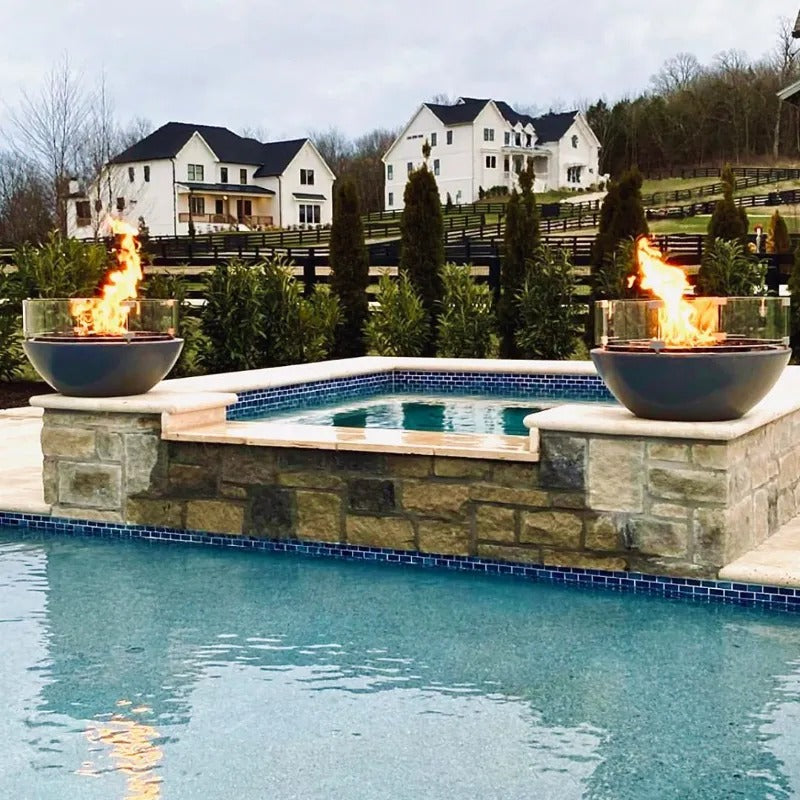 Sedona fire bowls with windguards