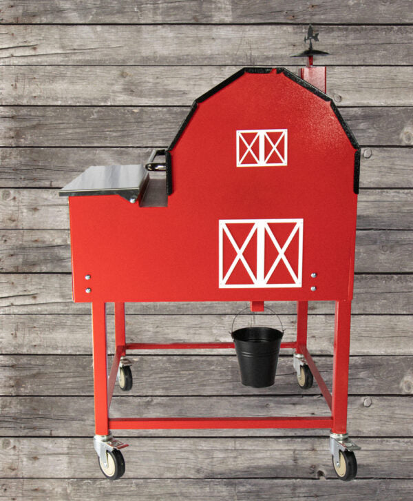 Smokin Bros Premier Pellet Grill 30 inch barn theme side view