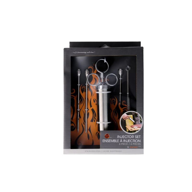Stainless steel marinade injector set 6 piece packaged