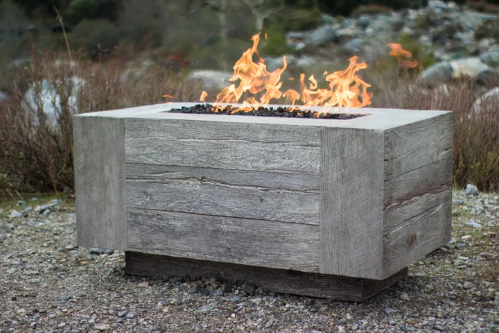 The Outdoor Plus Catalina fire pit ivory wood grain in nature