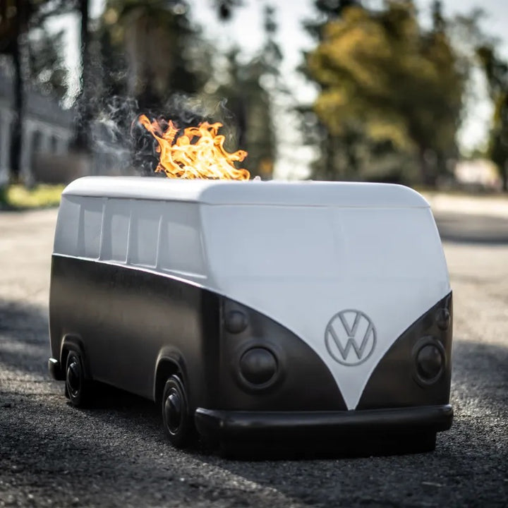 The Outdoor Plus Classic Bus  Fire Pit close up street