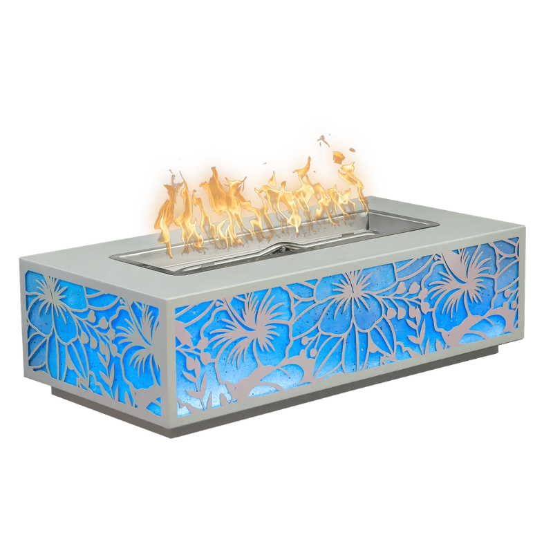 The Outdoor Plus Coronado LED fire pit blue