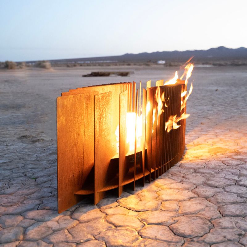 The Outdoor Plus Fire Sculpture The Mobius front view