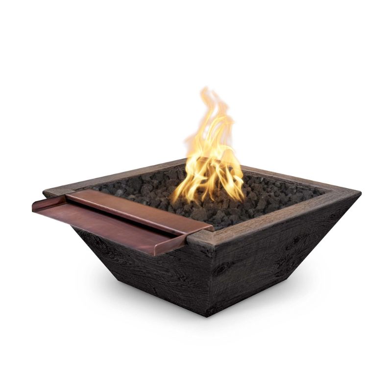 The Outdoor Plus Maya Fire Water Bowl Wide Spill Oak