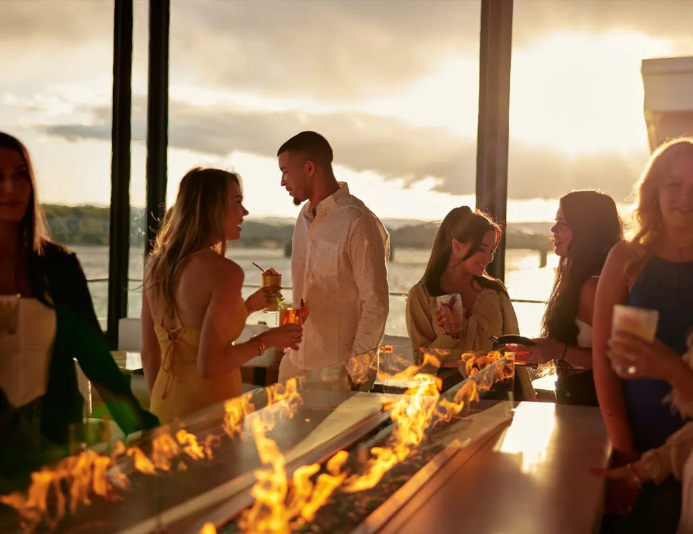 The Outdoor Plus Newport fire table GFRC custom