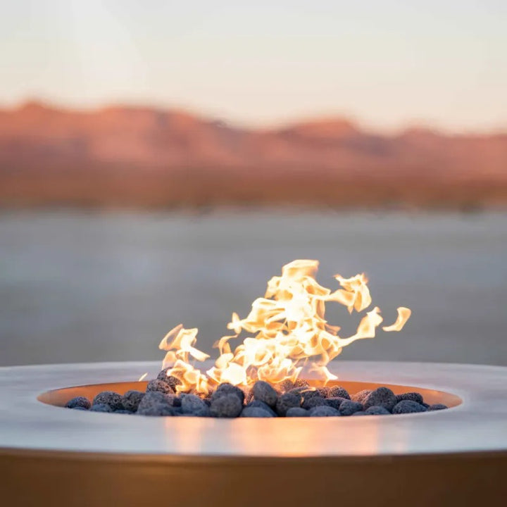 The Outdoor Plus Outback fire table close up