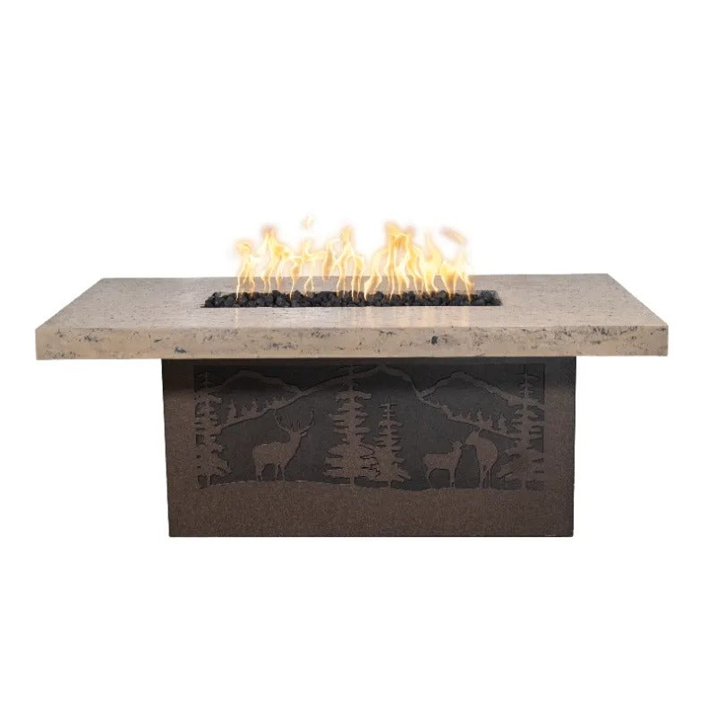 The Outdoor Plus Outback fire table deer country brown front
