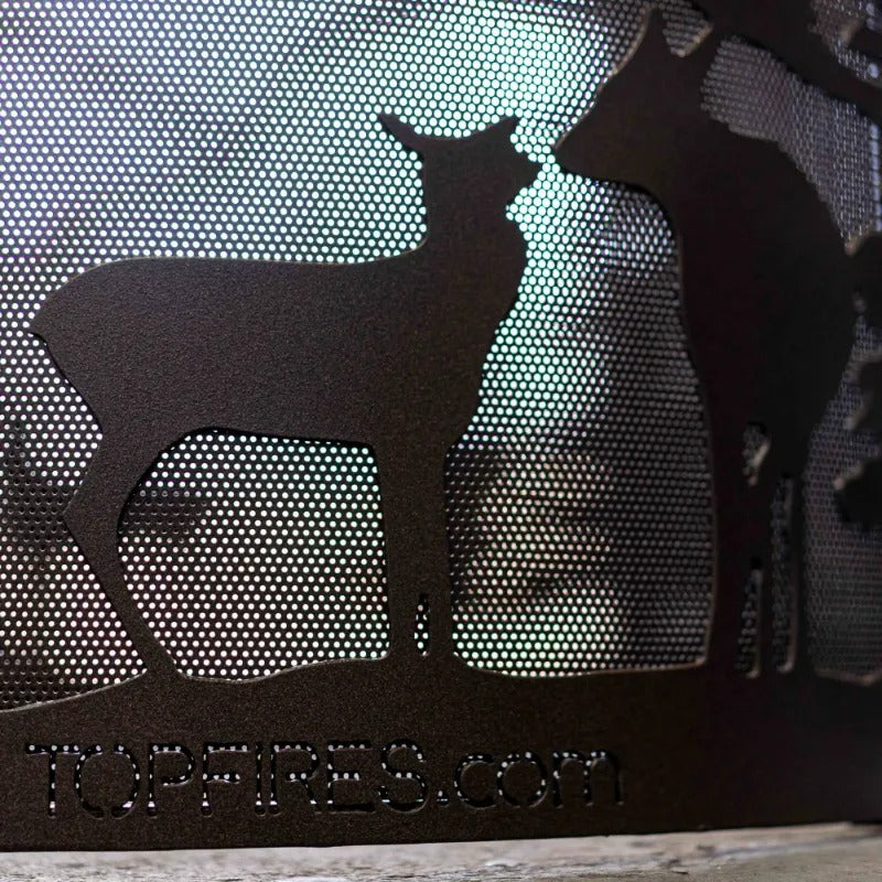 The Outdoor Plus  Outback fire table deer motif close up