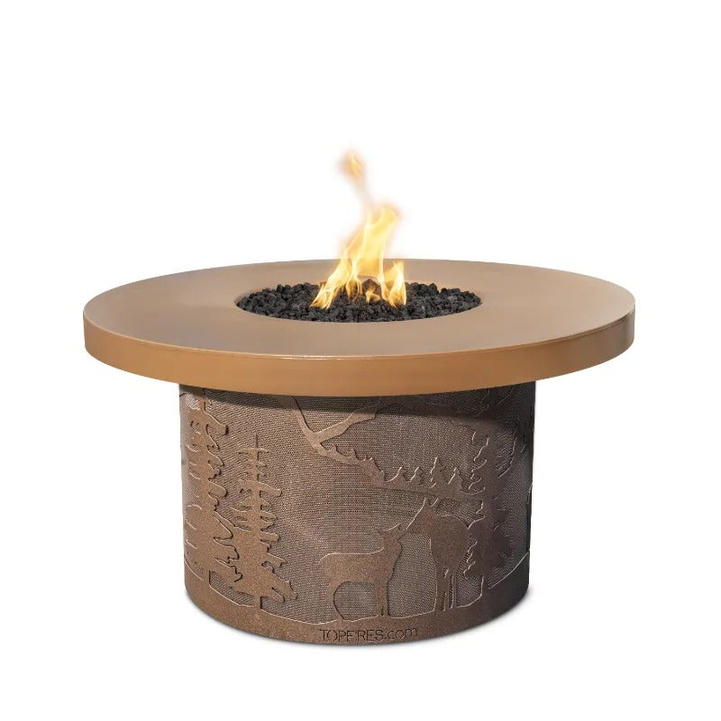 The Outdoor Plus Outback round fire table deer county
