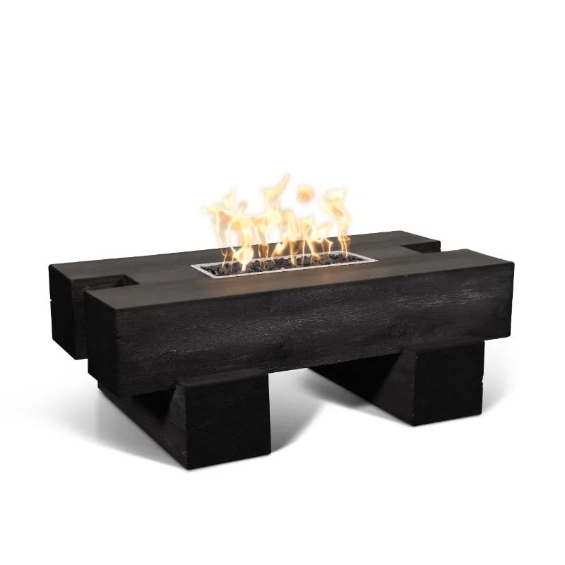 The Outdoor Plus Palo fire pit GFRC woodgrain ebony