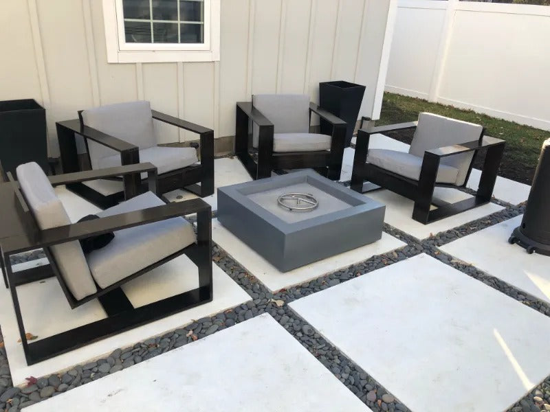 The Outdoor Plus Quad fire pit GFRC gray 48 inch