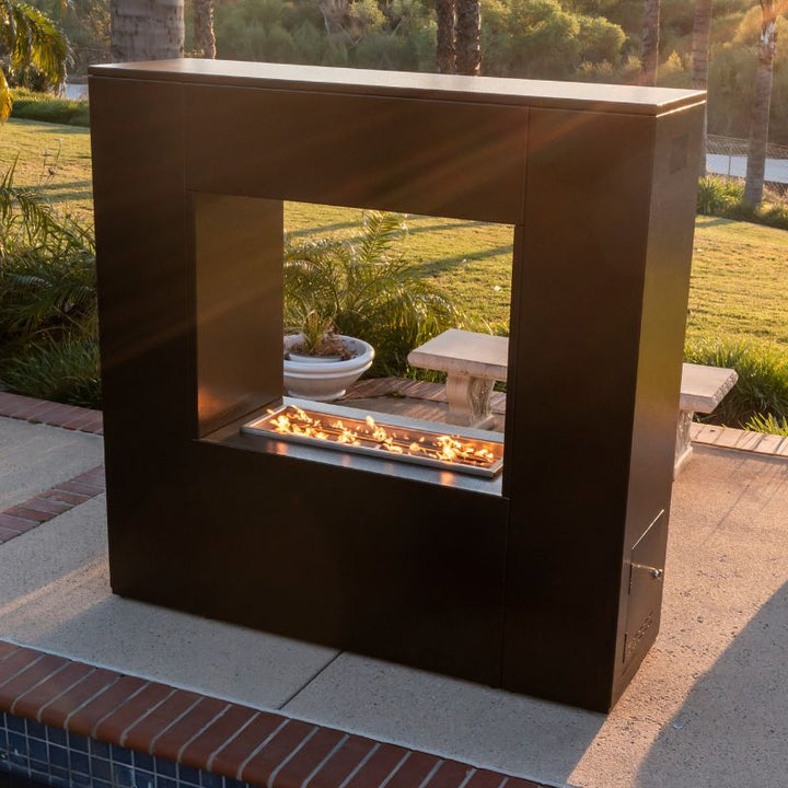 The Outdoor Plus Williams Fireplace copper vein side view