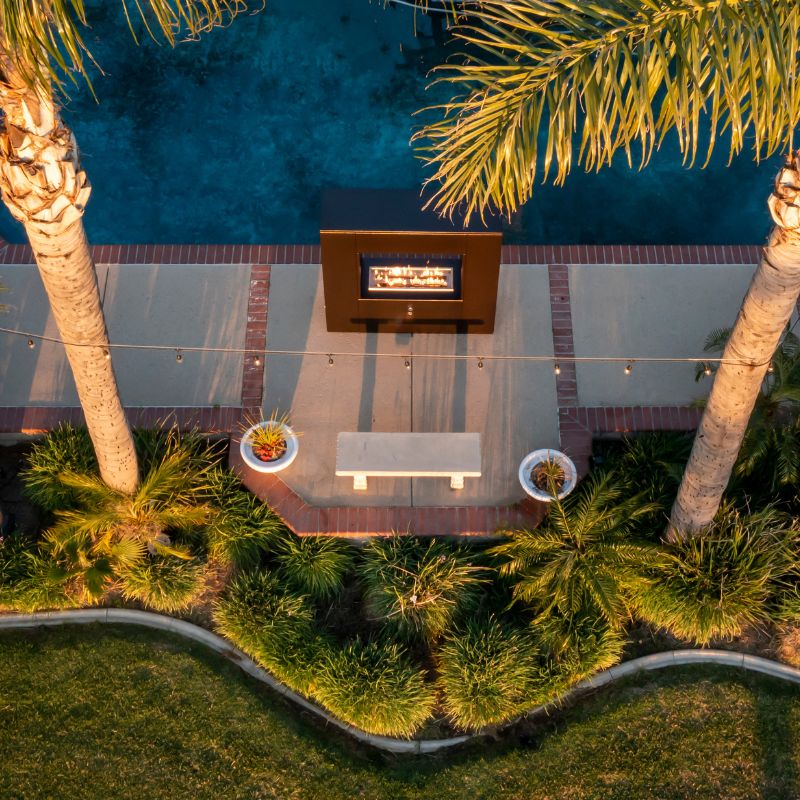 The Outdoor Plus Williams Fireplace copper vein high view