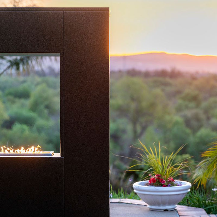 The Outdoor Plus Williams Fireplace view of valley