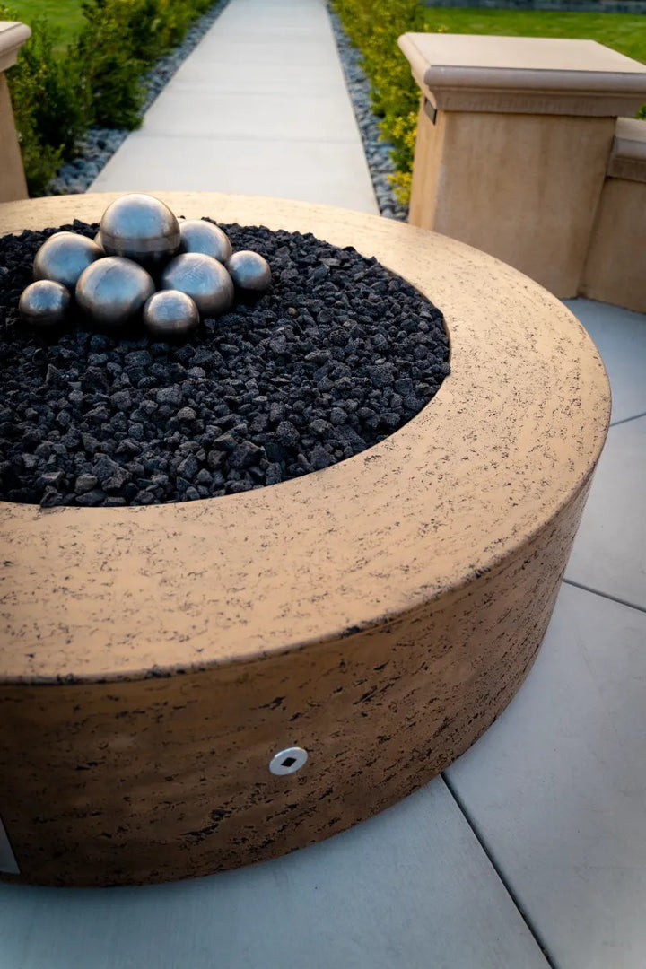 Unity fire pit house entrance steel balls