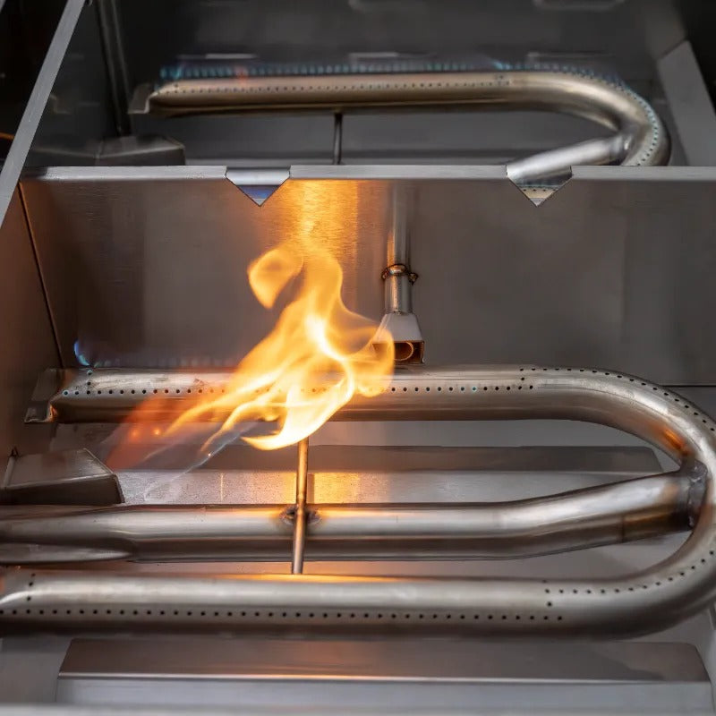 A close look at the Videl griddle Quick Draw ignition system.