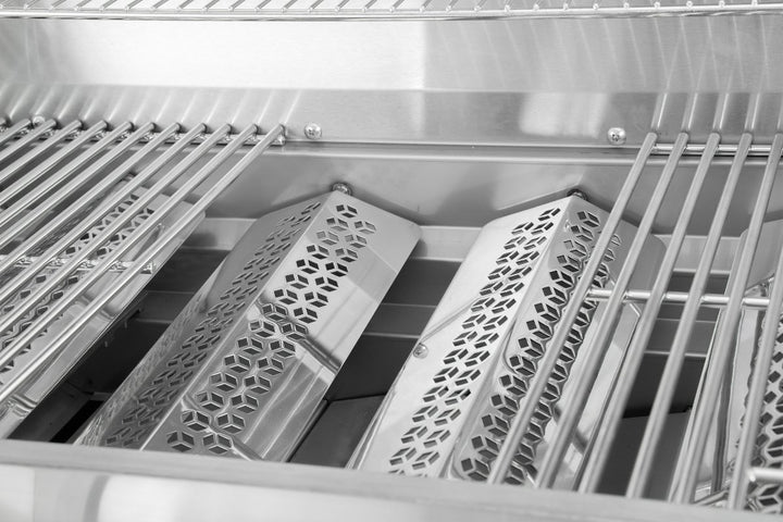 A close up the the Diamond BBQ series drip tray system.