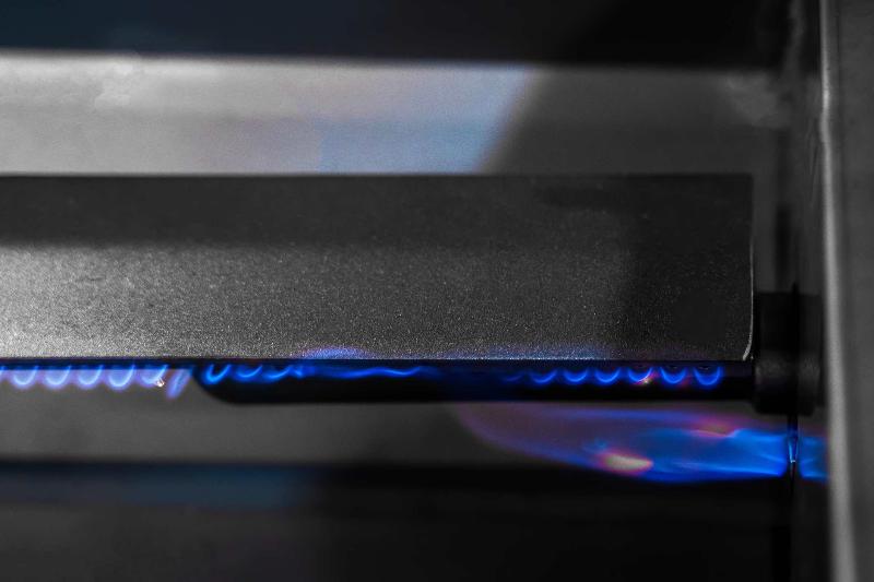 A close up view of Videl Grill's Torch burner system found on all barbecue grills.