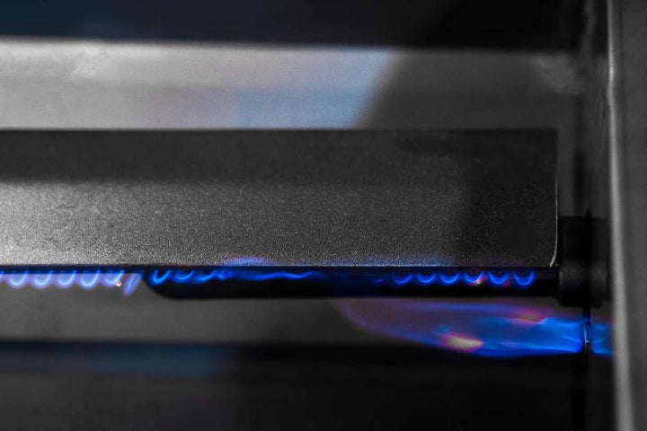 A close up view of Videl Grill's Torch burner system found on all barbecue grills.