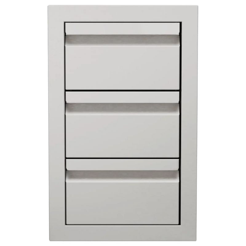 Stainless steel Videl cabinet with three drawers