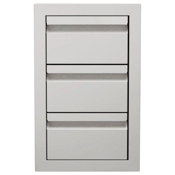 Stainless steel Videl cabinet with three drawers
