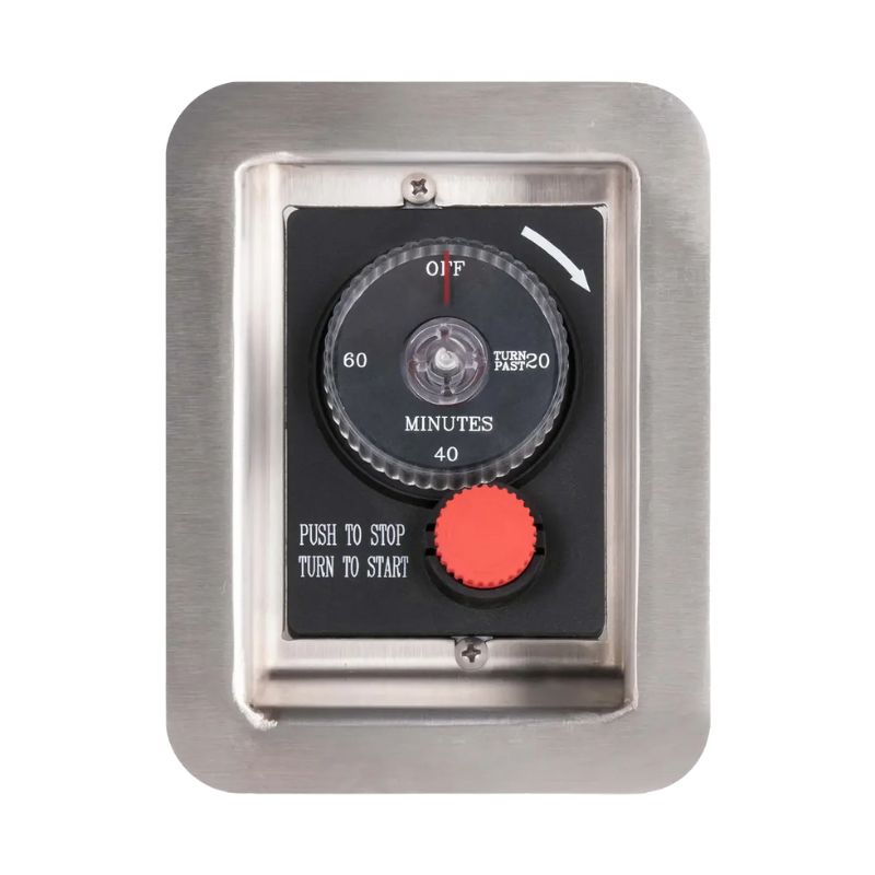 Videl recessed panel gas timer with e-stop for gas grils