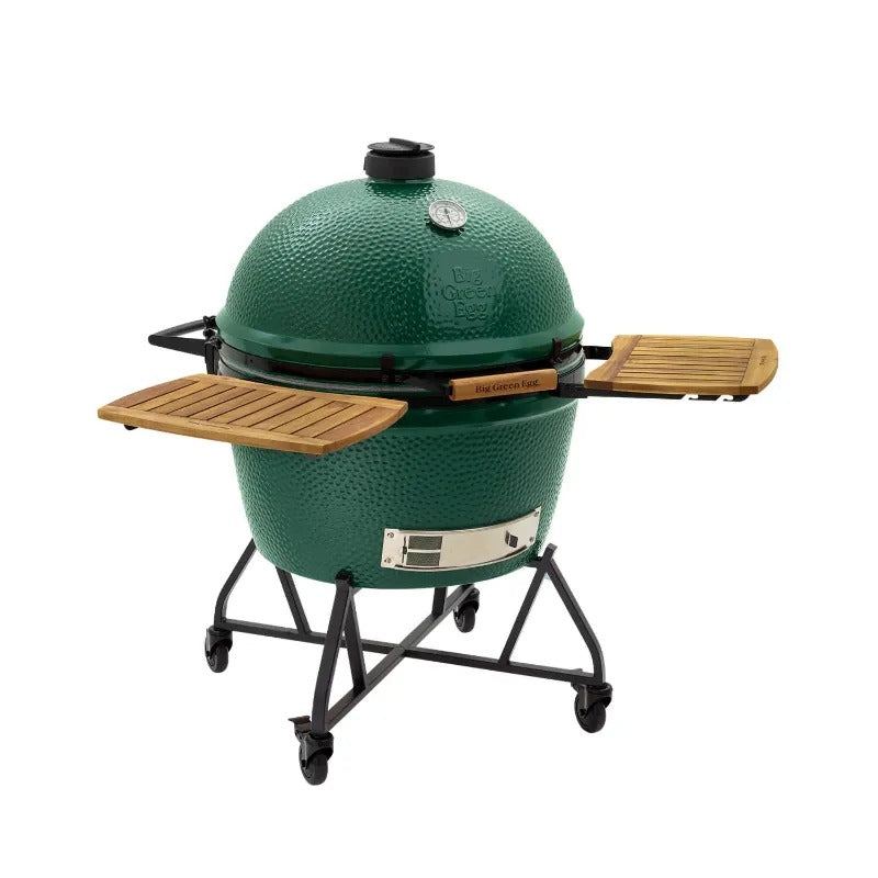 big green egg kit 2xl acacia mates side