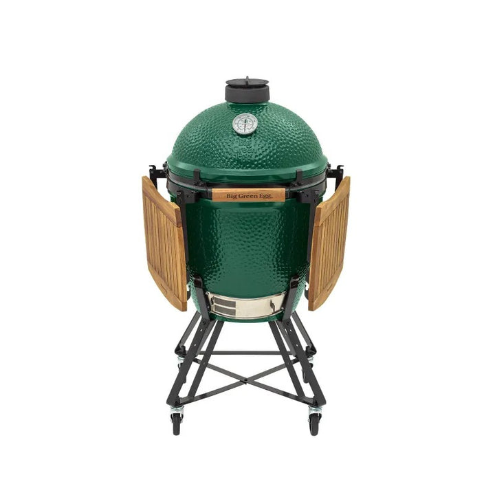 big green egg large with acacia mates folded in